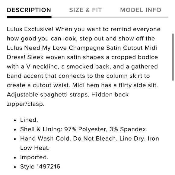 Lulus Need My Love Cutout Ivory Satin Midi Dress NWT - Picture 6 of 9